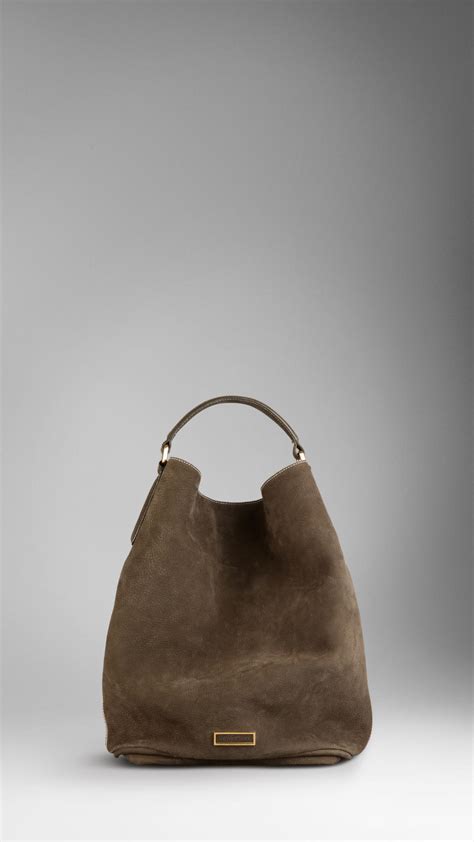 burberry brown suede bag|BURBERRY Leather.